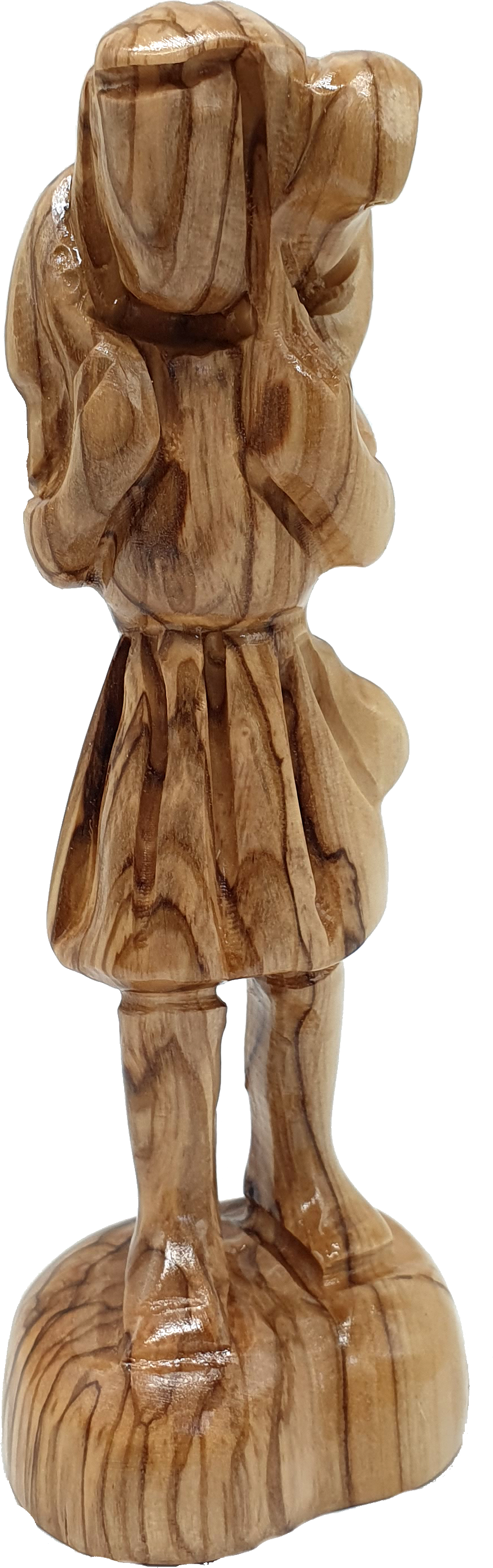 Handcrafted Olive Wood Good Shepherd Sculpture fro