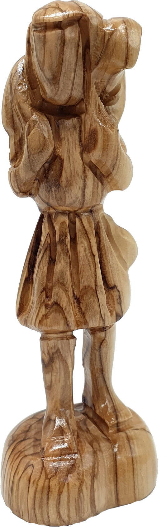 Handcrafted Olive Wood Good Shepherd Sculpture fro