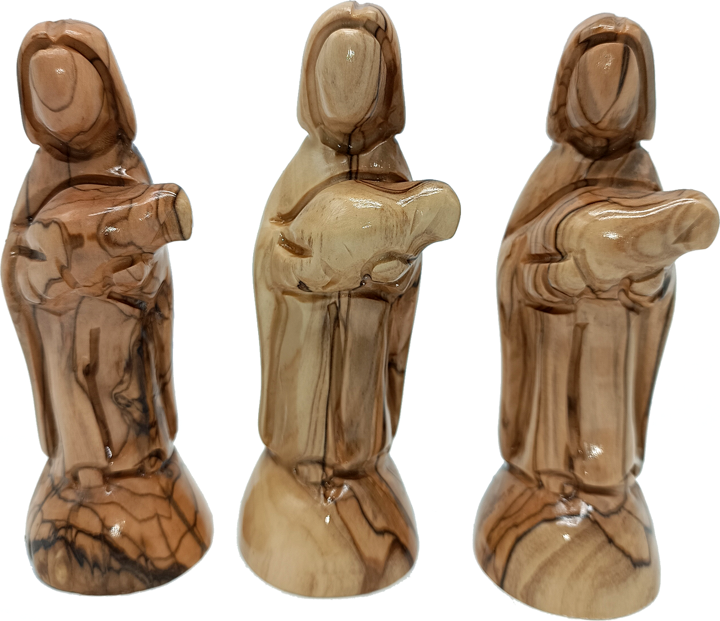 Olive Wood Good Shepherd Jesus with Lamb Statue