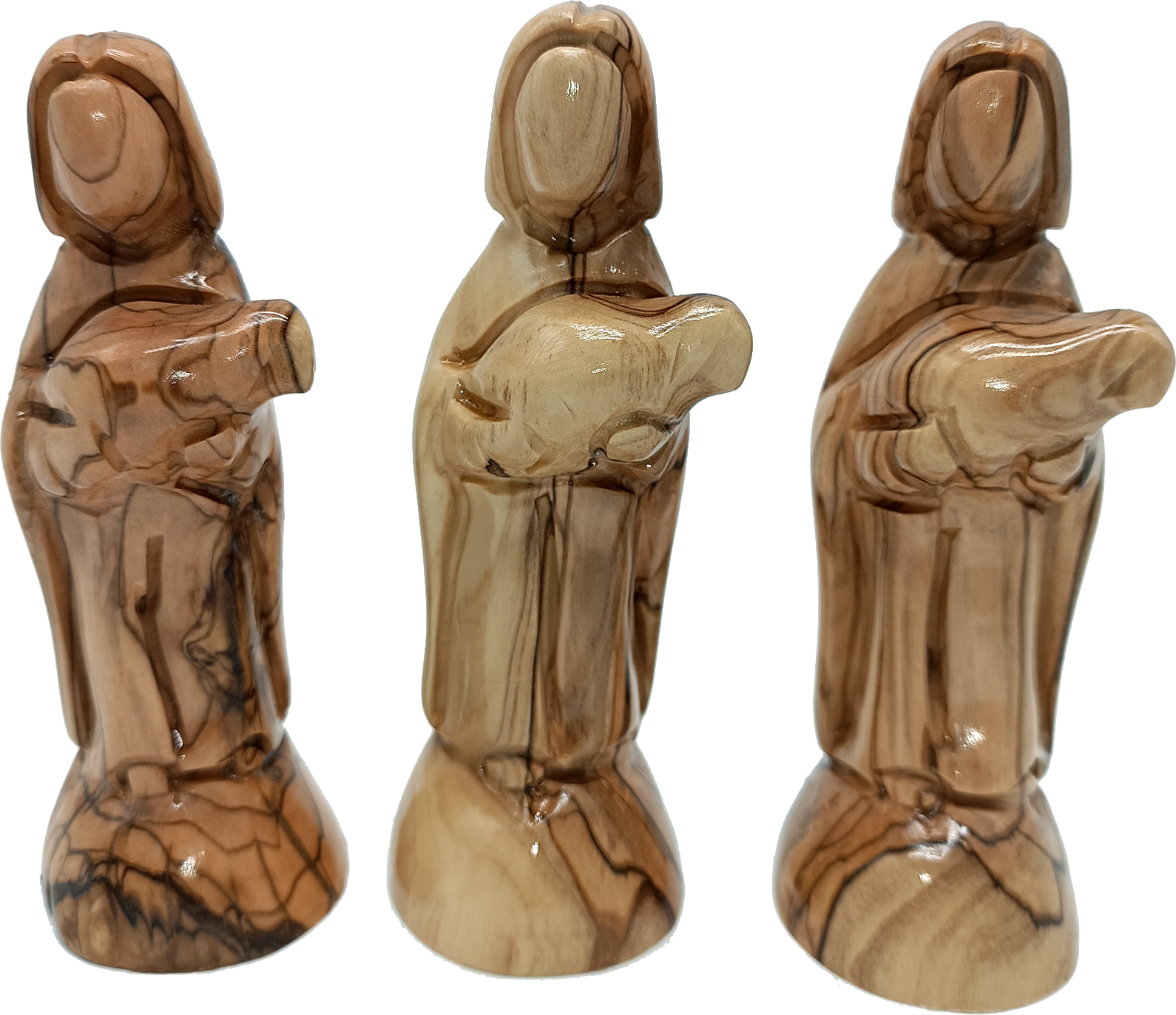 Olive Wood Good Shepherd Jesus with Lamb Statue