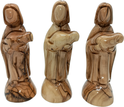 Olive Wood Good Shepherd Jesus with Lamb Statue