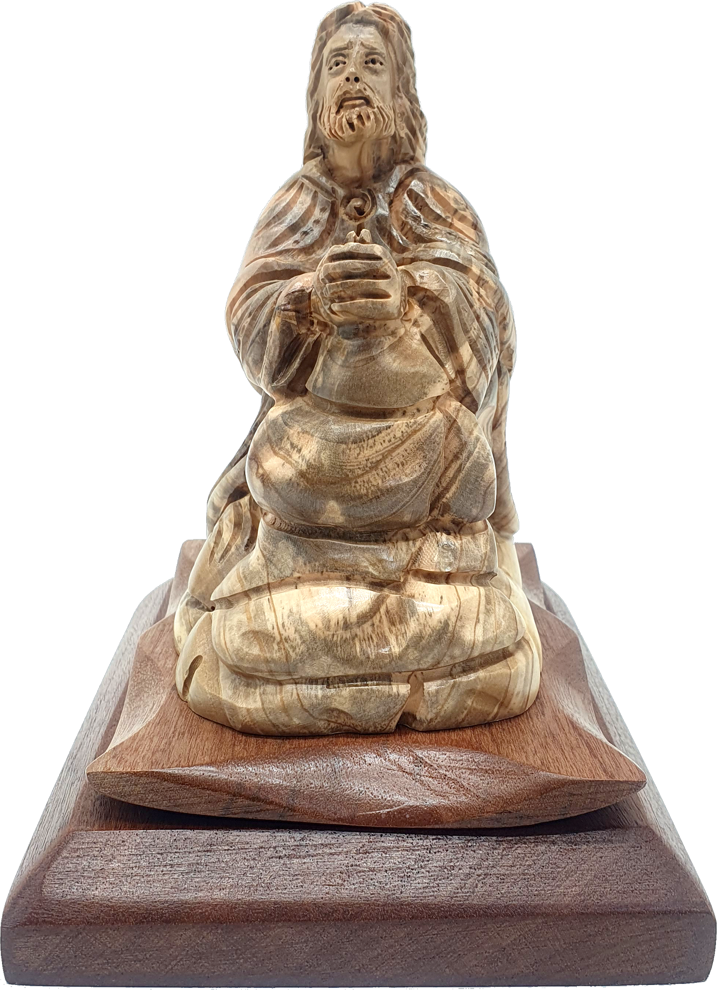 Hand-Carved Olive Wood Jesus Sculpture from the Ho