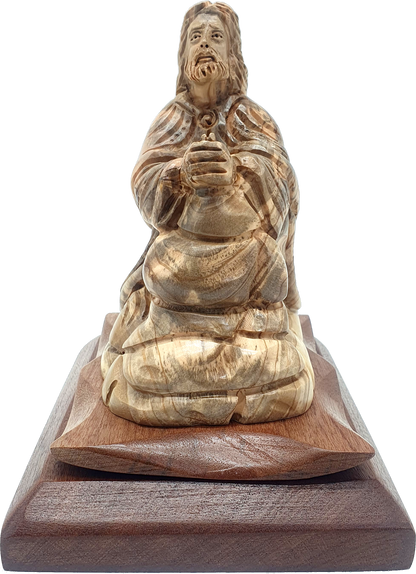 Hand-Carved Olive Wood Jesus Sculpture from the Ho