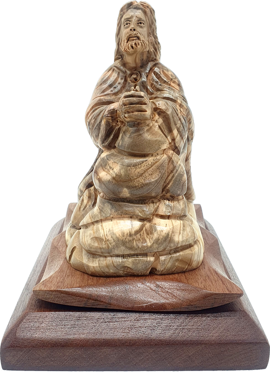 Hand-Carved Olive Wood Jesus Sculpture from the Ho