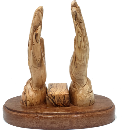 Handcrafted Olive Wood Praying Hands Book Stand El
