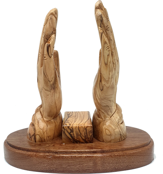 Handcrafted Olive Wood Praying Hands Book Stand El