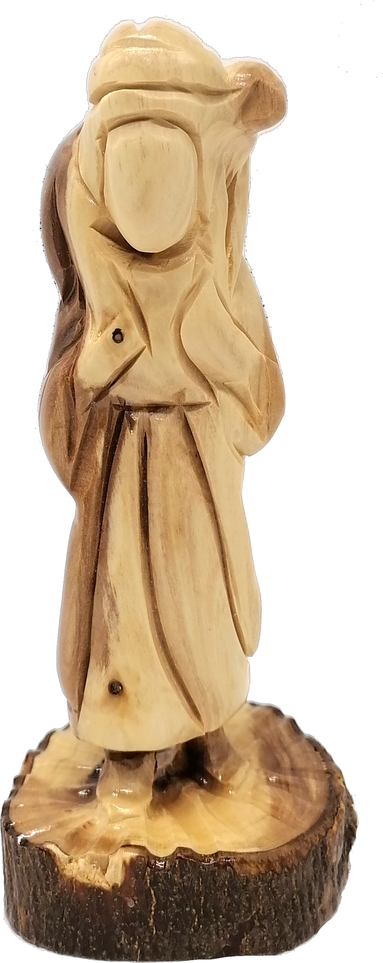 Good Shepherd Olive Wood Statue Handcrafted in the