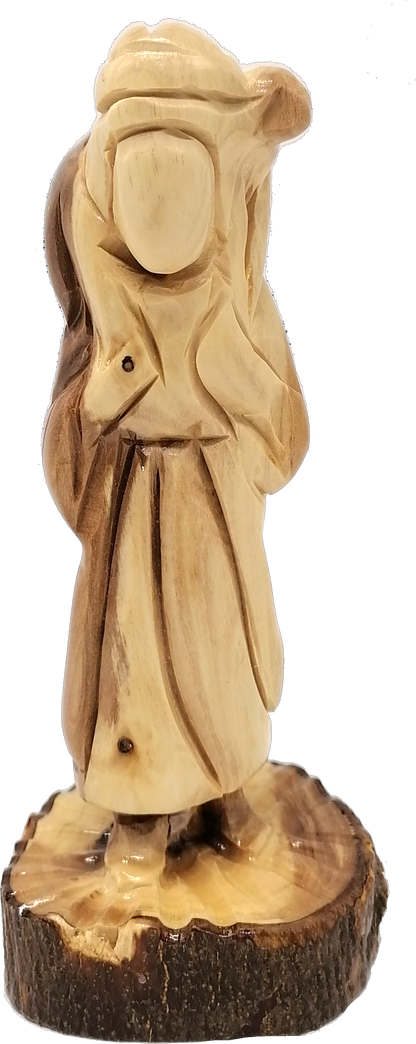 Good Shepherd Olive Wood Statue Handcrafted in the