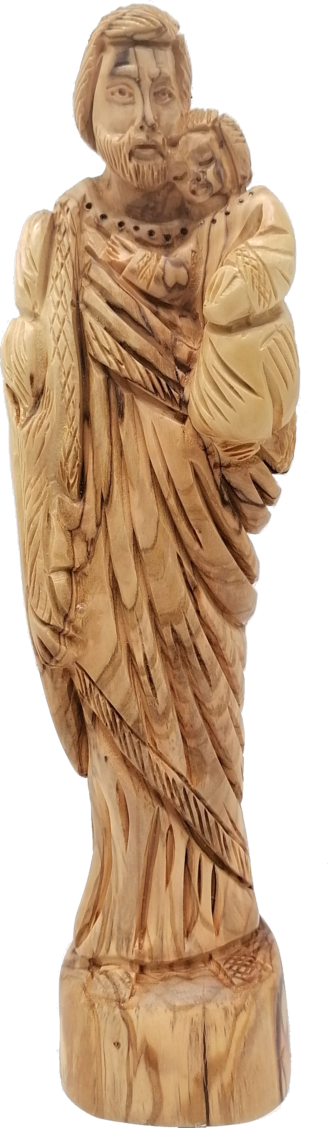 Olive Wood Saint Joseph and Baby Jesus Statue from