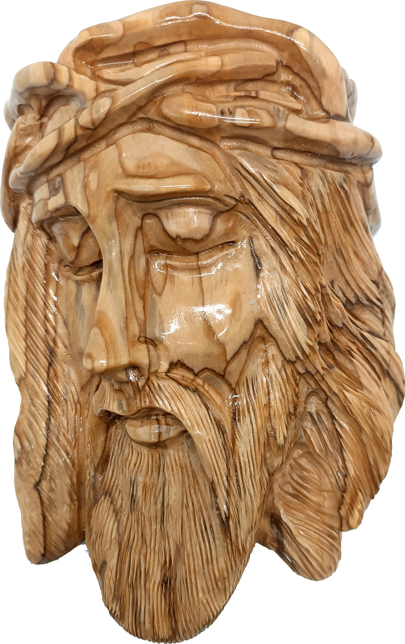 Jesus Head Wall Plaque with Crown of Thorns Handcr