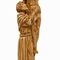 Hand-Carved Olive Wood Crucifix with Saint Figure from Bethlehem – Jesus on the Cross – Large Holy Land Christian Sculpture — 18.3 Inch