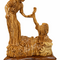 Hand Carved Olive Wood Jesus Saves Peter Statue | Handmade in Bethlehem, Holy Land — 14.8 Inch