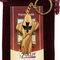 Olive Wood Cross Keychain with Dove from Bethlehem – Handmade Holy Land Key Ring with Velvet Bag and Certificate 2.5 Inches