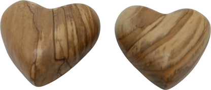 Hand-Carved Olive Wood Heart 2.4 inch - Made in Bethlehem | Large Christian Wedding Keepsake