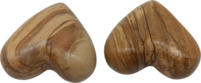 Hand-Carved Olive Wood Heart 2.4 inch - Made in Bethlehem | Large Christian Wedding Keepsake