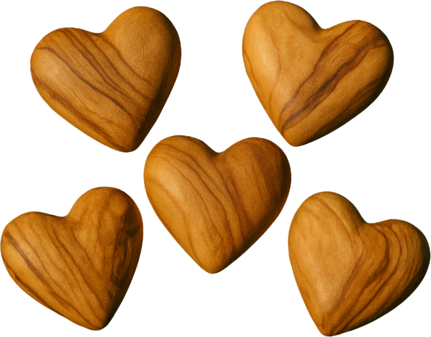 Hand-Carved Olive Wood Heart 2.4 inch - Made in Bethlehem | Large Christian Wedding Keepsake