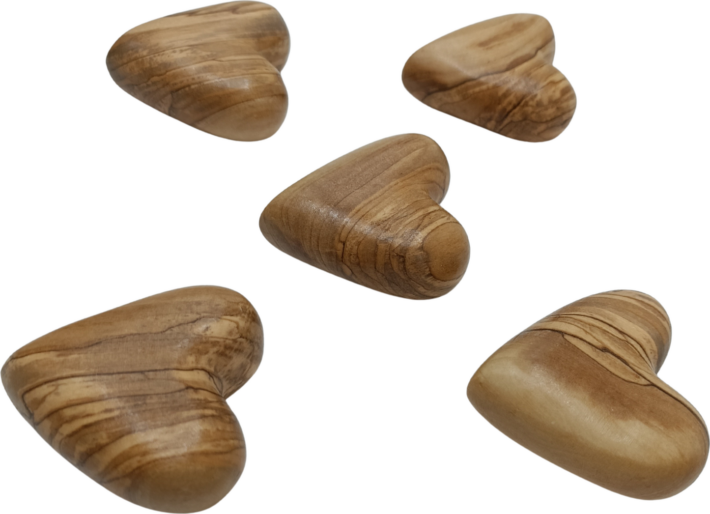 Hand-Carved Olive Wood Heart 2.4 inch - Made in Bethlehem | Large Christian Wedding Keepsake