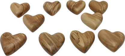 Hand-Carved Olive Wood Heart 2.4 inch - Made in Bethlehem | Large Christian Wedding Keepsake