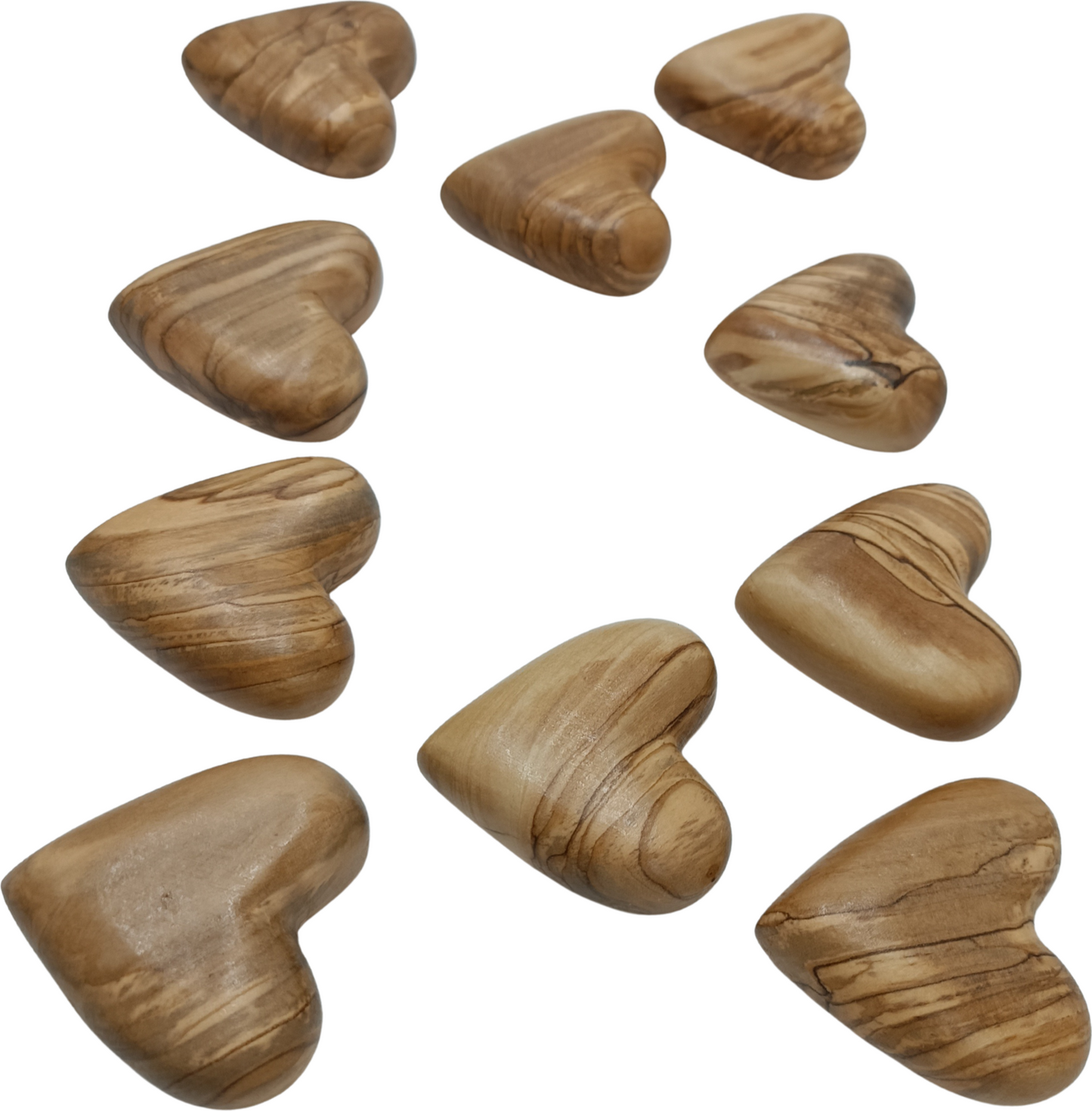 Hand-Carved Olive Wood Heart 2.4 inch - Made in Bethlehem | Large Christian Wedding Keepsake