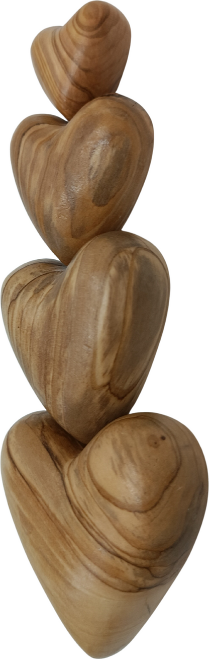 Hand-Carved Olive Wood Heart 2.4 inch - Made in Bethlehem | Large Christian Wedding Keepsake
