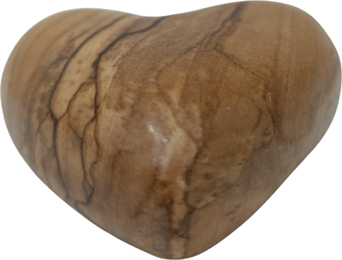 Hand-Carved Olive Wood Heart 2.4 inch - Made in Bethlehem | Large Christian Wedding Keepsake
