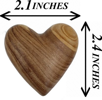 Hand-Carved Olive Wood Heart 2.4 inch - Made in Bethlehem | Large Christian Wedding Keepsake