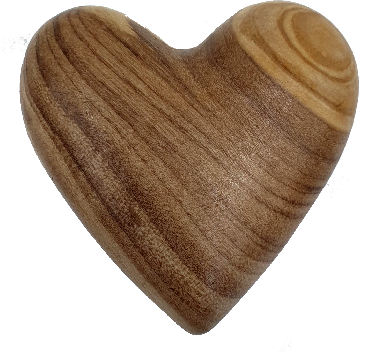 Hand-Carved Olive Wood Heart 2.4 inch - Made in Bethlehem | Large Christian Wedding Keepsake