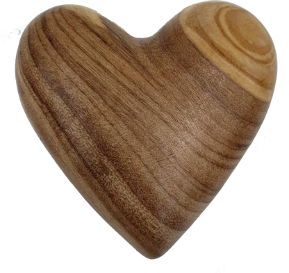 Hand-Carved Olive Wood Heart 2.4 inch - Made in Bethlehem | Large Christian Wedding Keepsake