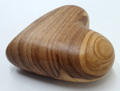 Hand-Carved Olive Wood Heart 2.4 inch - Made in Bethlehem | Large Christian Wedding Keepsake