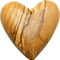 Hand-Carved Olive Wood Heart 2.4 inch - Made in Bethlehem | Large Christian Wedding Keepsake