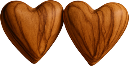 Hand-Carved Olive Wood Heart 1.7" – Made in Bethlehem | Christian Wedding Keepsake
