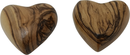 Hand-Carved Olive Wood Heart 1.7" – Made in Bethlehem | Christian Wedding Keepsake