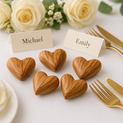 Hand-Carved Olive Wood Heart 1.7" – Made in Bethlehem | Christian Wedding Keepsake