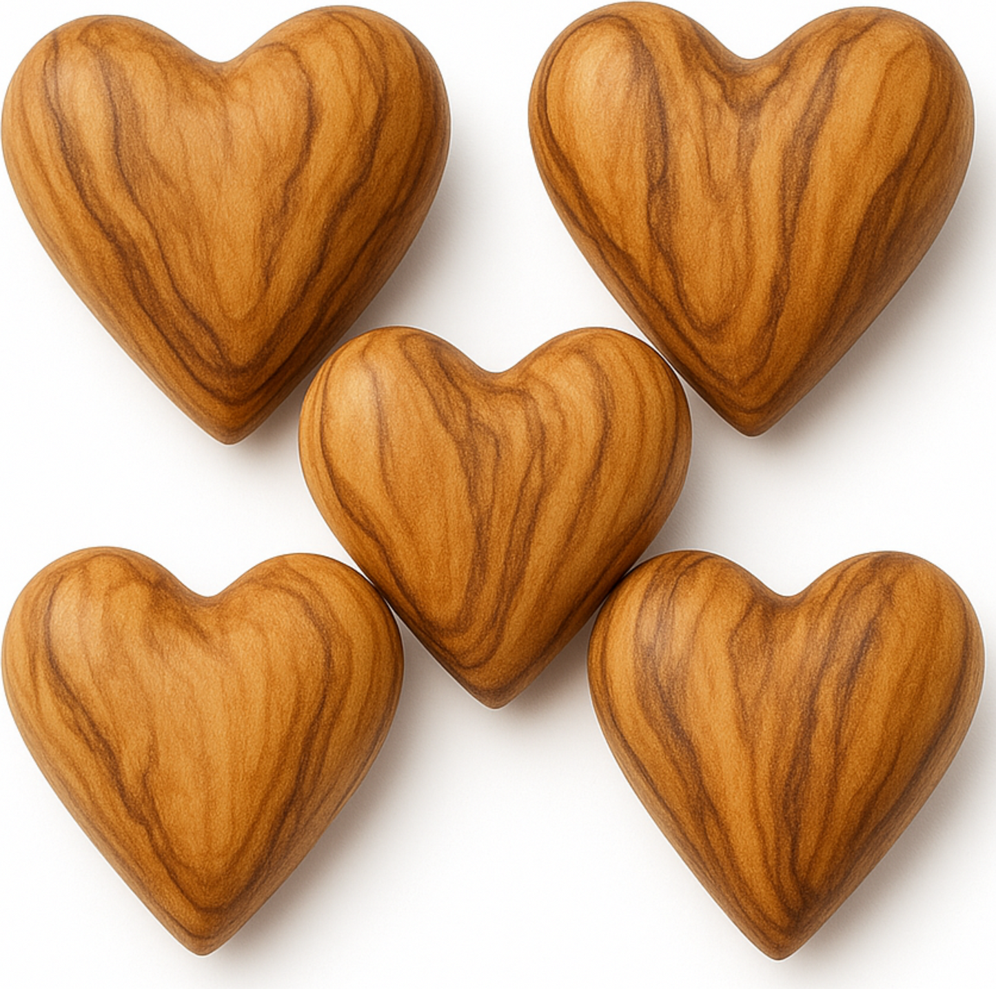 Hand-Carved Olive Wood Heart 1.7" – Made in Bethlehem | Christian Wedding Keepsake
