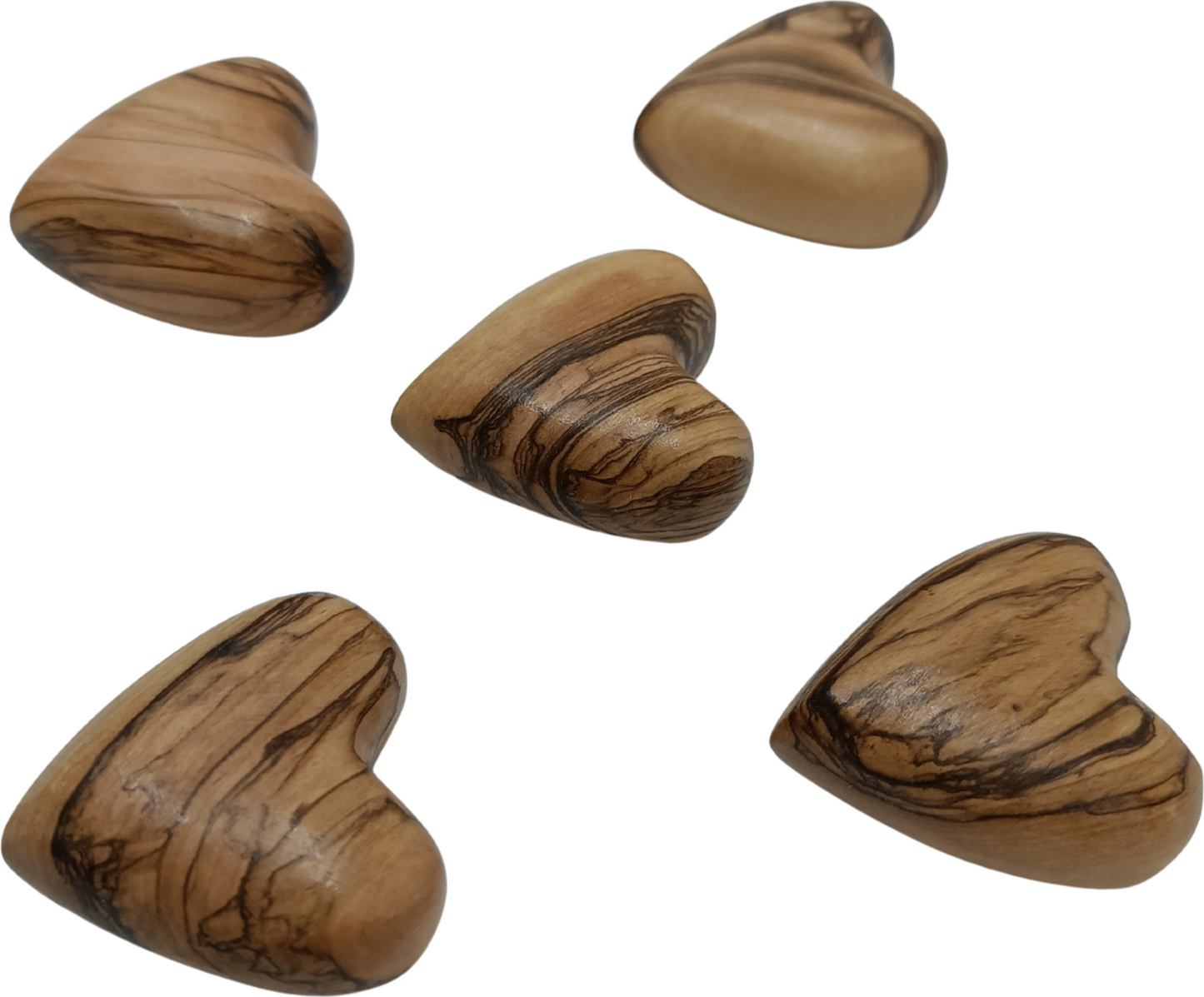 Hand-Carved Olive Wood Heart 1.7" – Made in Bethlehem | Christian Wedding Keepsake