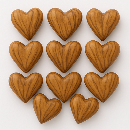 Hand-Carved Olive Wood Heart 1.7" – Made in Bethlehem | Christian Wedding Keepsake