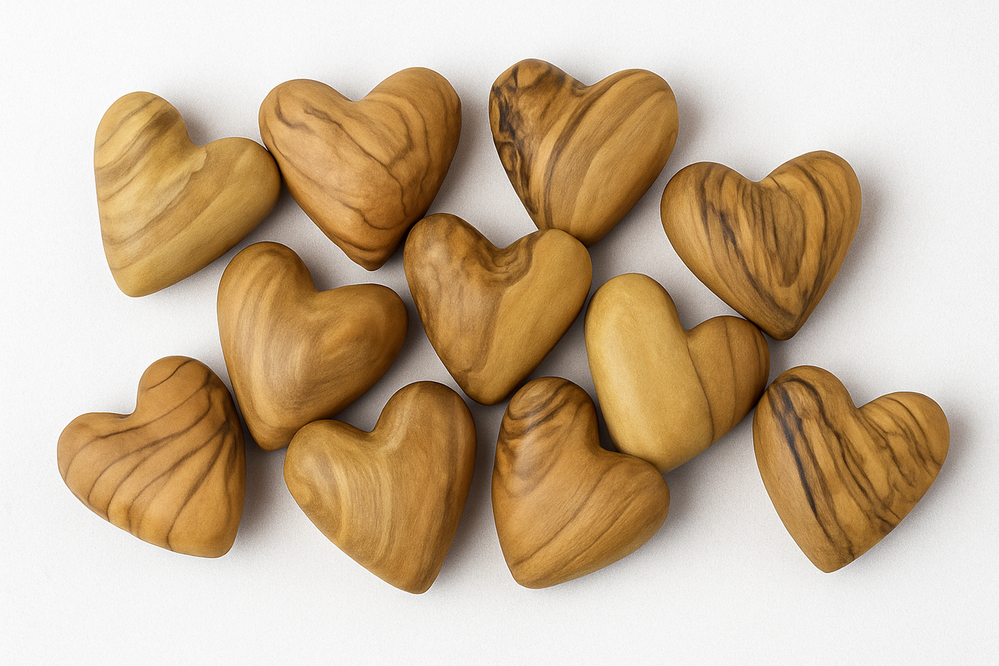 Hand-Carved Olive Wood Heart 1.7" – Made in Bethlehem | Christian Wedding Keepsake