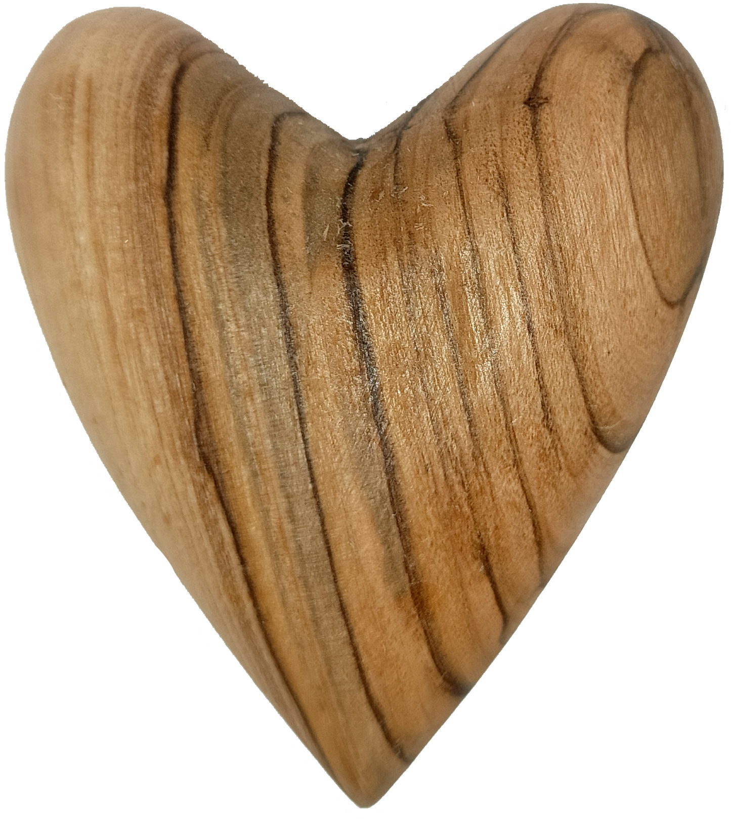 Hand-Carved Olive Wood Heart 1.7" – Made in Bethlehem | Christian Wedding Keepsake