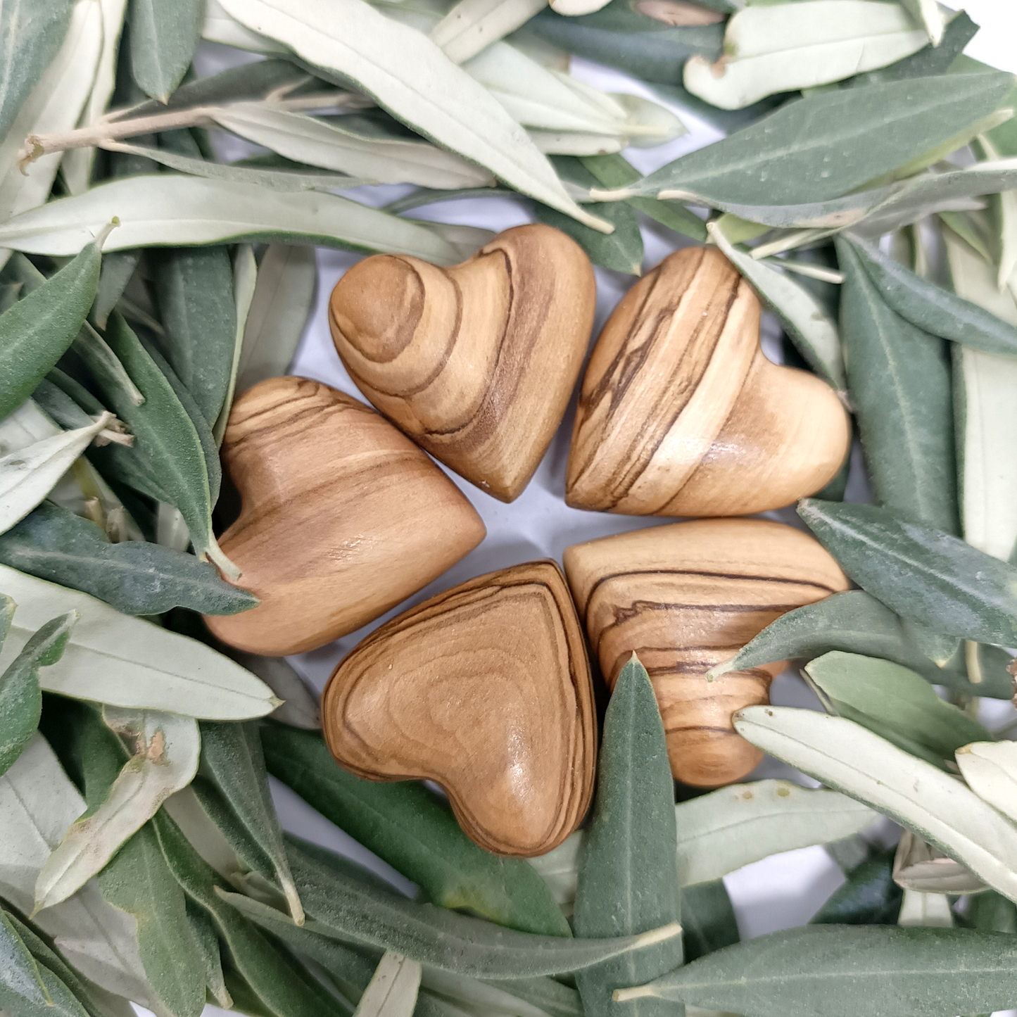 Hand-Carved Olive Wood Heart 1.7" – Made in Bethlehem | Christian Wedding Keepsake