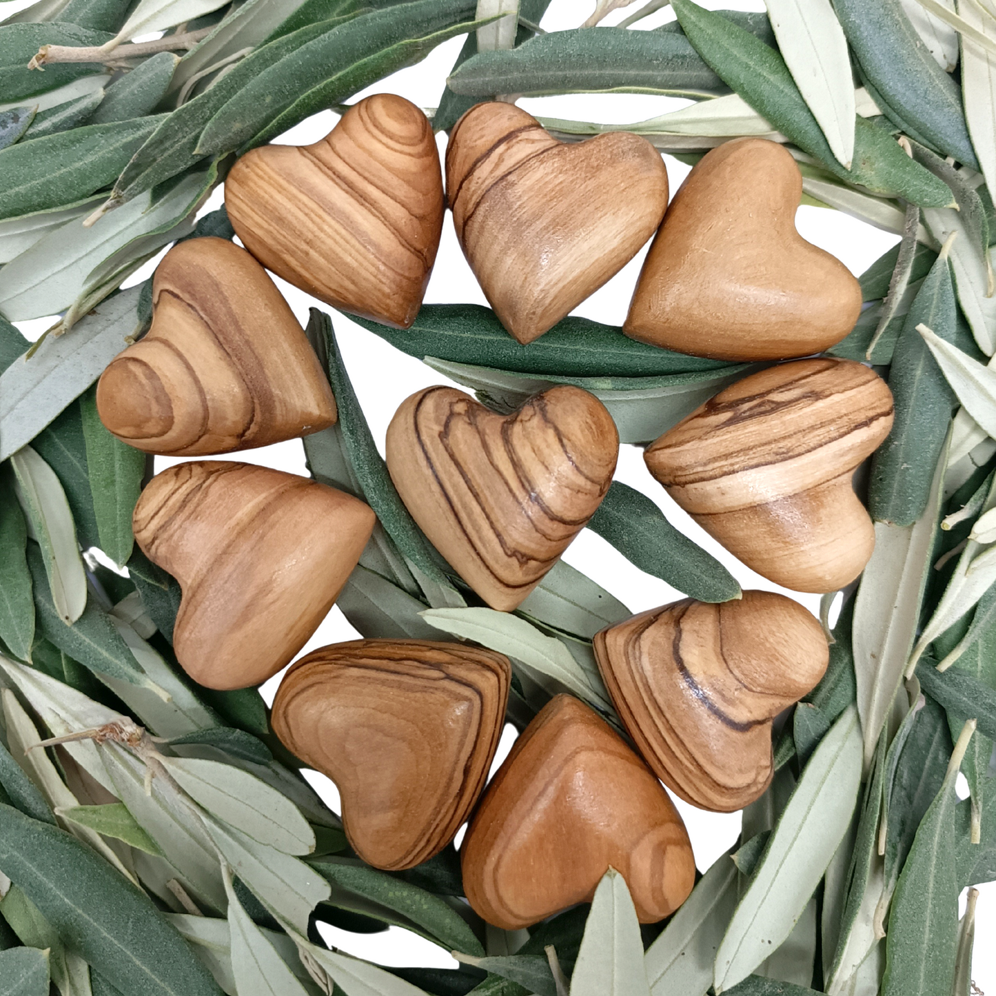 Hand-Carved Olive Wood Heart 1.7" – Made in Bethlehem | Christian Wedding Keepsake