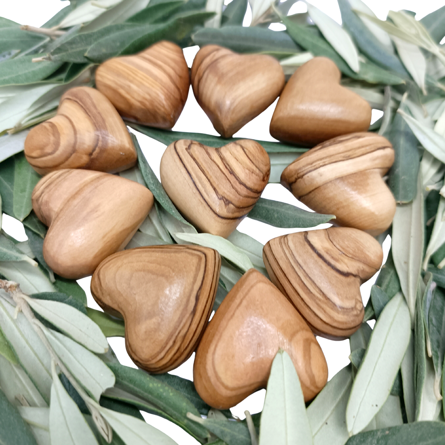 Hand-Carved Olive Wood Heart 1.7" – Made in Bethlehem | Christian Wedding Keepsake