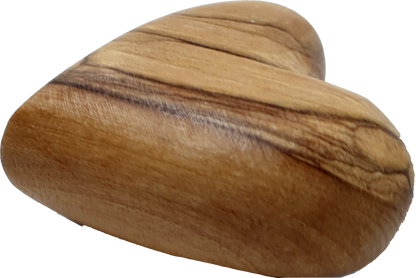 Hand-Carved Olive Wood Heart 1.7" – Made in Bethlehem | Christian Wedding Keepsake