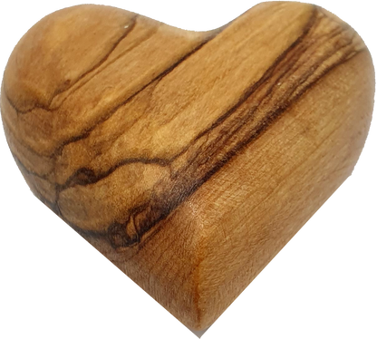 Hand-Carved Olive Wood Heart 1.7" – Made in Bethlehem | Christian Wedding Keepsake