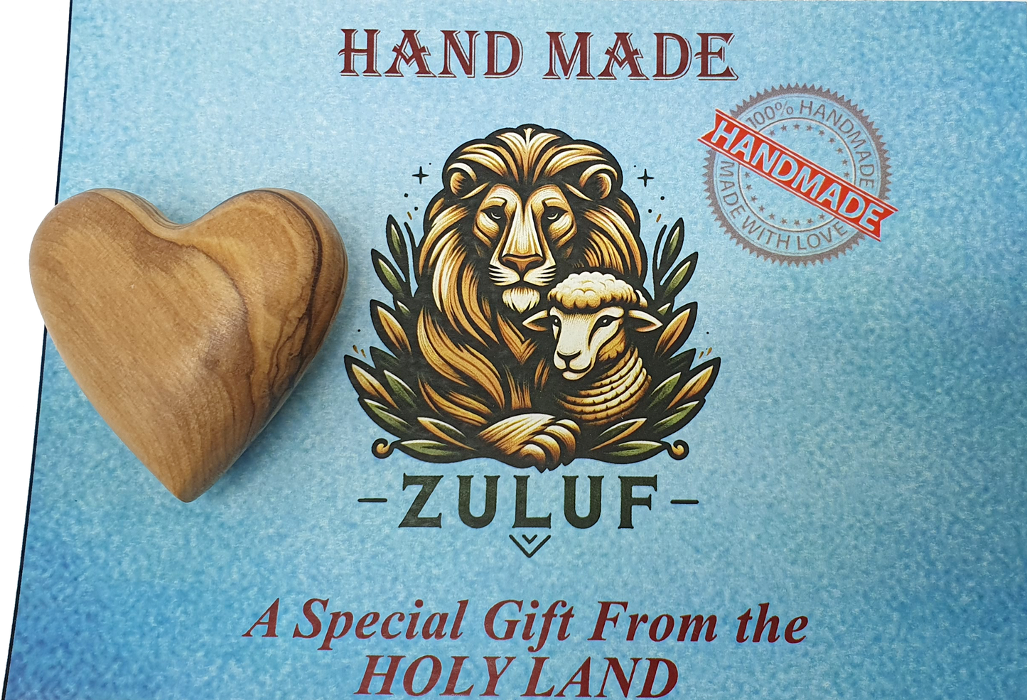 Hand-Carved Olive Wood Heart 1.7" – Made in Bethlehem | Christian Wedding Keepsake