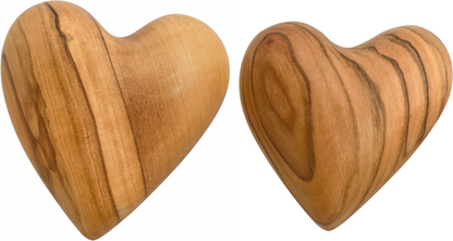Hand-Carved Olive Wood Heart 1.2" – Made in Bethlehem | Pocket-Sized Christian Keepsake