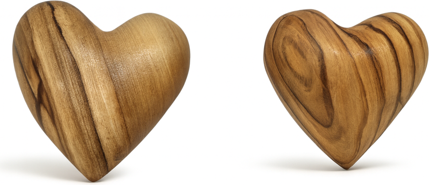 Hand-Carved Olive Wood Heart 1.2" – Made in Bethlehem | Pocket-Sized Christian Keepsake