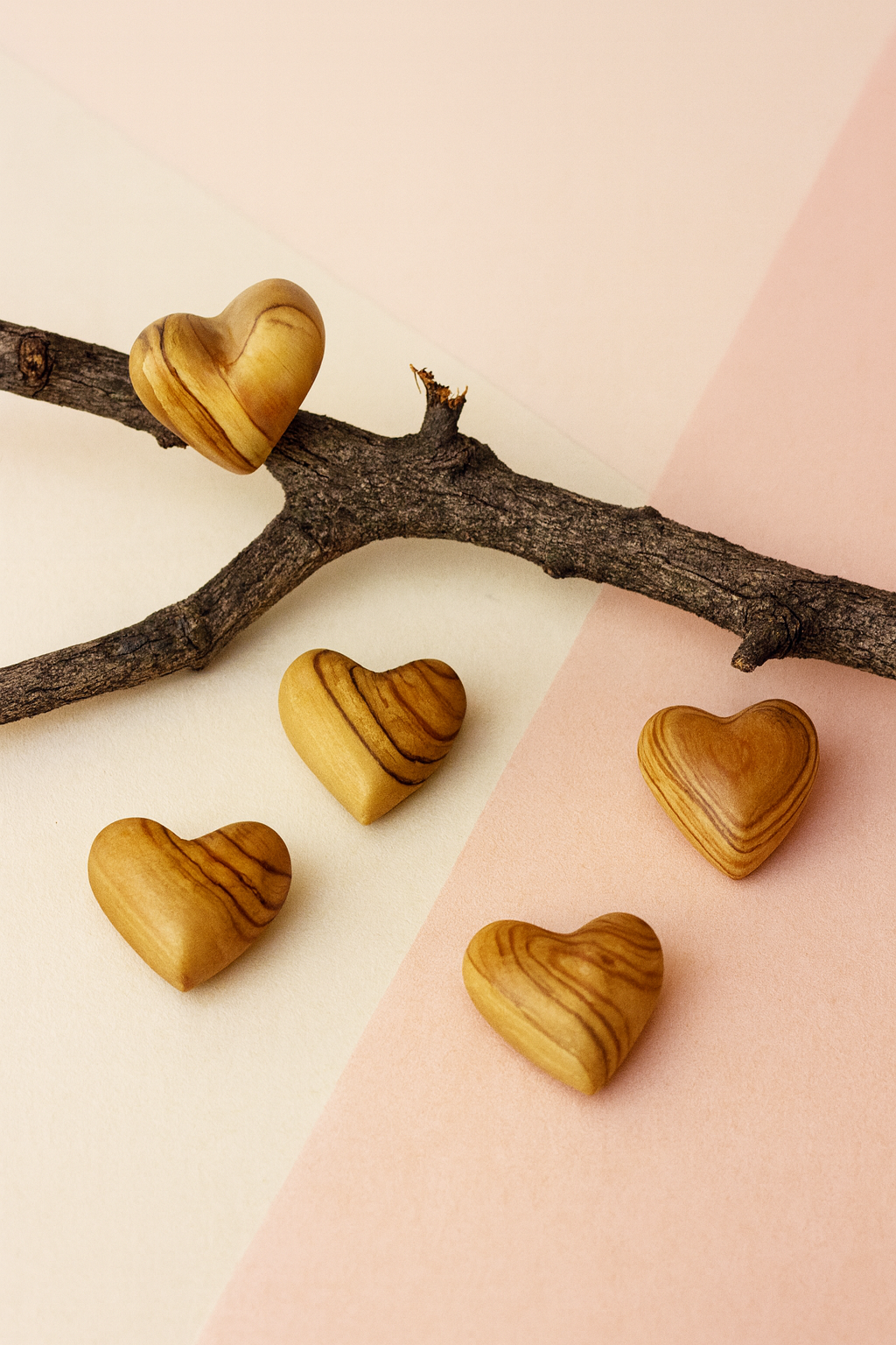 Hand-Carved Olive Wood Heart 1.2" – Made in Bethlehem | Pocket-Sized Christian Keepsake