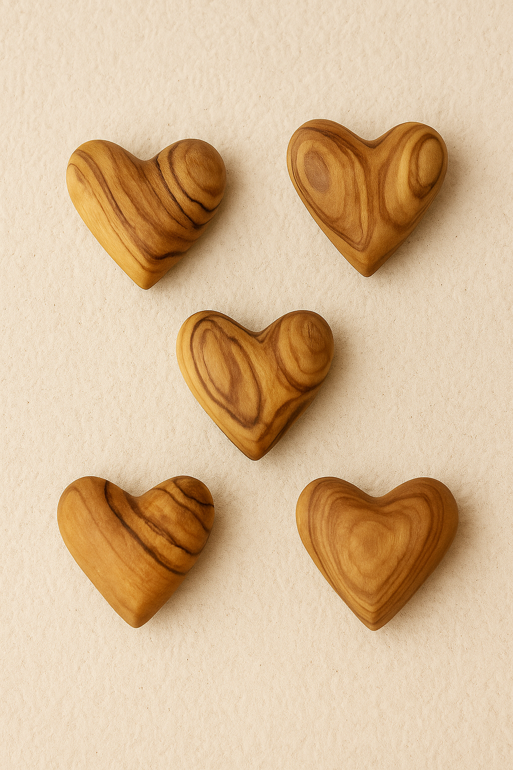 Hand-Carved Olive Wood Heart 1.2" – Made in Bethlehem | Pocket-Sized Christian Keepsake