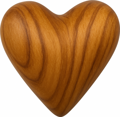 Hand-Carved Olive Wood Heart 1.2" – Made in Bethlehem | Pocket-Sized Christian Keepsake