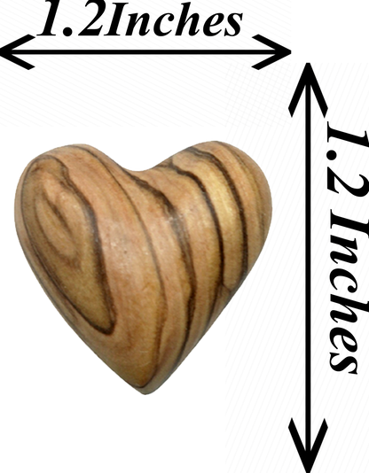 Hand-Carved Olive Wood Heart 1.2" – Made in Bethlehem | Pocket-Sized Christian Keepsake